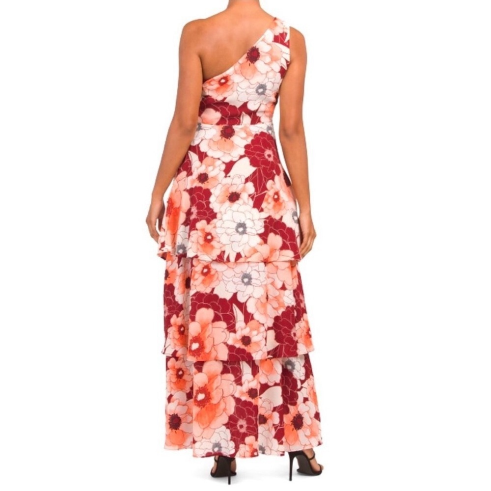 Rachel Roy Rita Maxi Dress Red White 10 Ruffles Tiered Travel Cruise Wedding - Picture 13 of 17